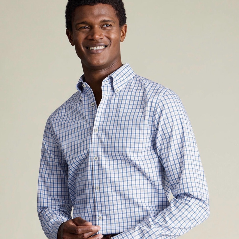 Charles Tyrwhitt Classic Windowpane Check Button-Down Shirt